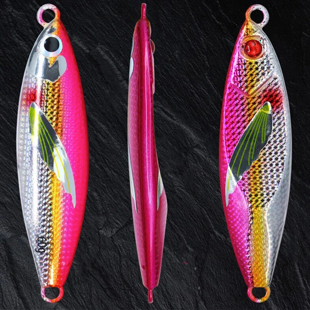 

40g 60g 80g 100g Glow Metal Jig Fishing Lure Shore Cast Jigging Spoon Bass Fishing Bait Trout Saltwater Jigging Lures