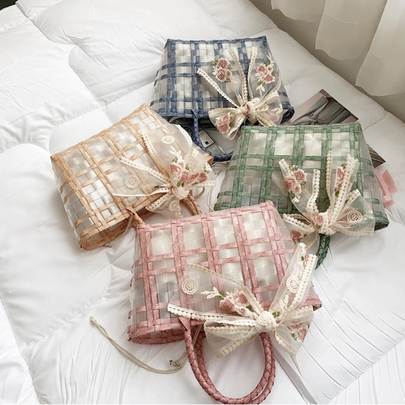 [BXX] Woman New Brand Large-capacity Woven Transparent Handbag For Ladies Elegant Top-handle Fashion Tide Spring 2022 GF2163 |