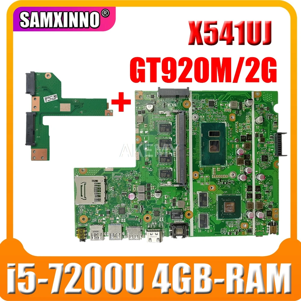 

X541UVK motherboard mainboard For Asus X541UVK X541UJ X541UV X541U F541U laptop motherboard W/ 4GB RAM/I5-7200U/AS GT920M/V2G