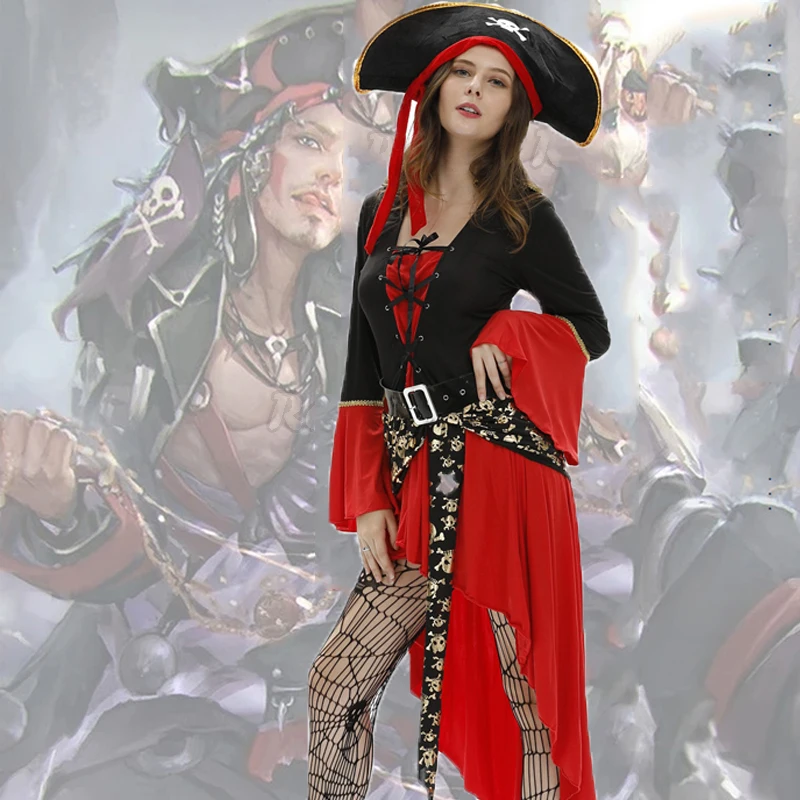 

Костюм пиратского капитана Карибского моря для Хэллоуина, костюм для косплея, для карнавала Пурим, детской вечеринки, пиратское платье + поя...