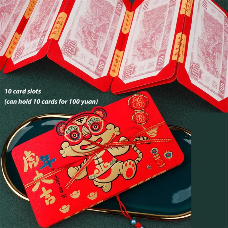 

Складной красный конверт танцевальный Лев Hongbao весенний праздничный Подарочный пакет Тигр новогодний на удачу красный пакет украшение для ...