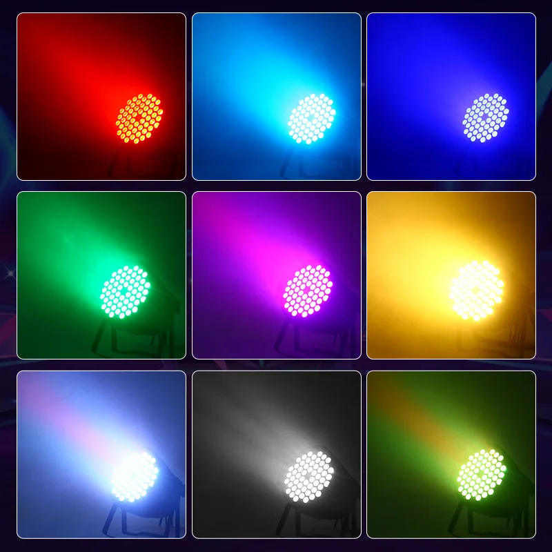 Фото Светодиодный прожектор 54x3W RGB 3-в-1 для сцены с эффектом заливающего света для свадеб, дискотек и вечеринок №3