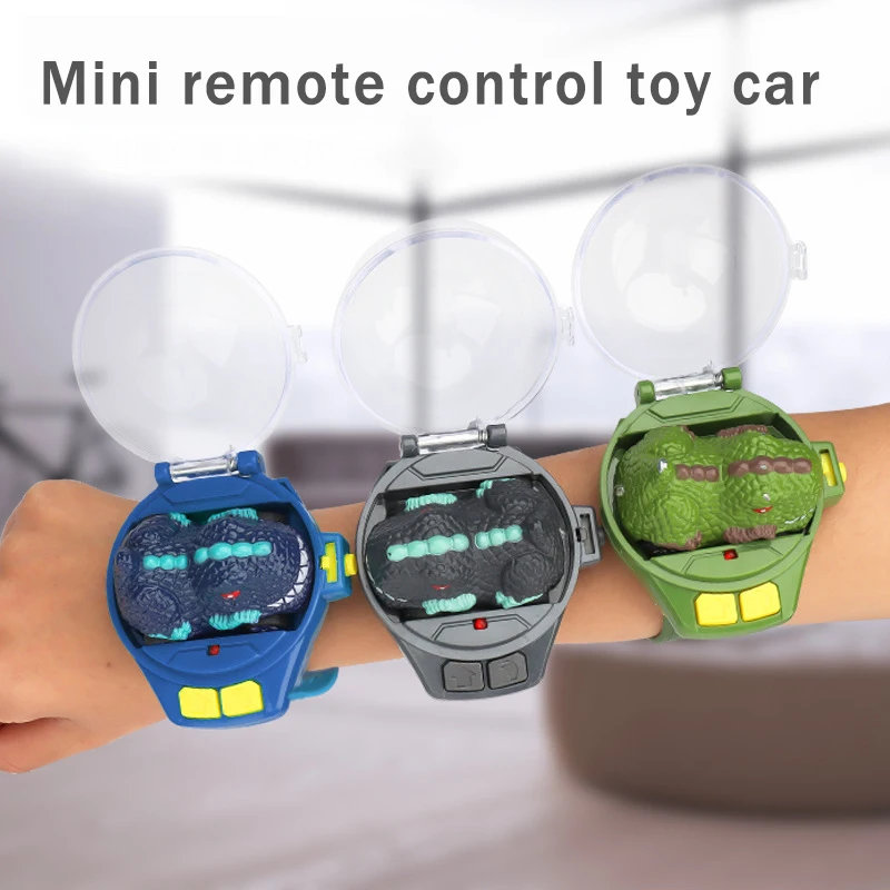 Mini Remote Control Car Watch Toys Watch Car Toys Dinosaur Shaped Remote Control Car Watch USB Charging Cartoon Small Car enlarge