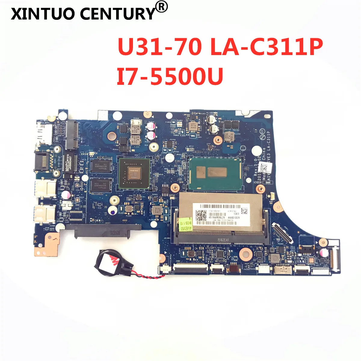 

Для Lenovo IdeaPad U31-70 AIVS3/AIVE3 LA-C311P материнская плата оригинальная материнская плата I7-5500U GT920M полностью протестирована высокое качество