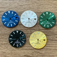 watch accessories dial leaf green blue white striped nails c3 luminous skx007 abalone turtle watch mod nh3536 movement date