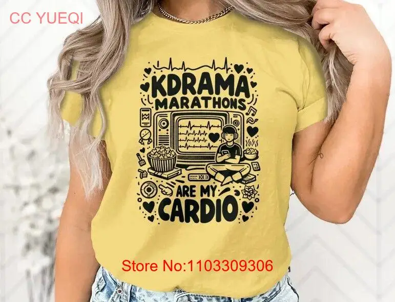 Футболка Kdrama Marathons Are My Cardio забавная футболка с корейским драматическим фанатом