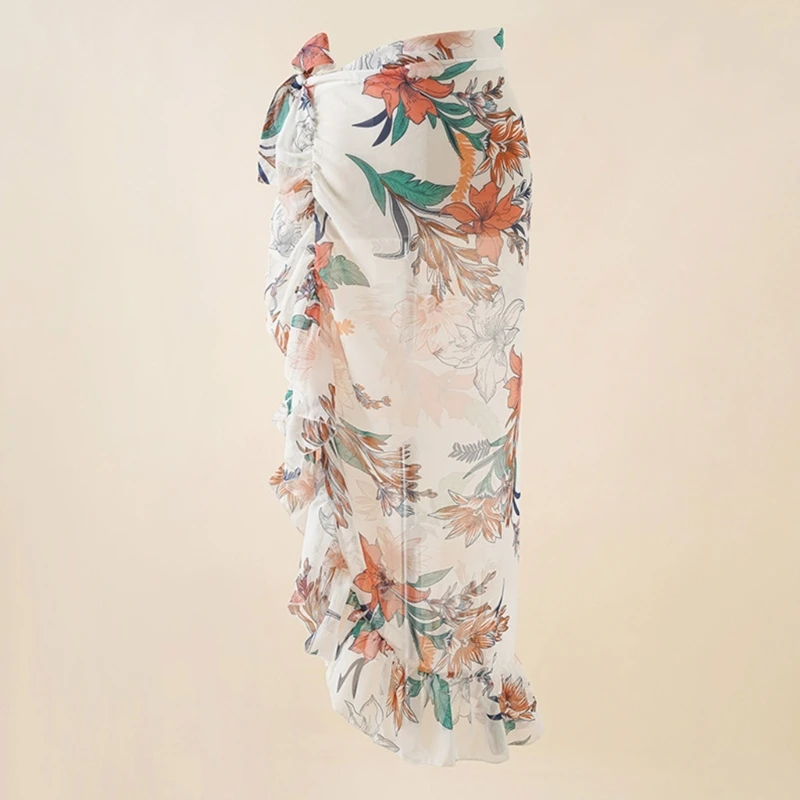 A9LD шифоновые короткие Саронги для женщин купальный костюм с боковой завязкой