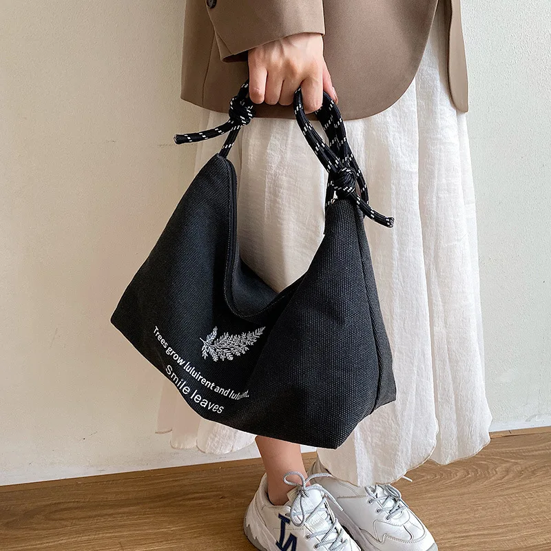

Women's Casual Canvas Bag New Letter Print Tote Bag Student Large Capacity Messenger Shoulder Bags Handbag Crossbody Purse
