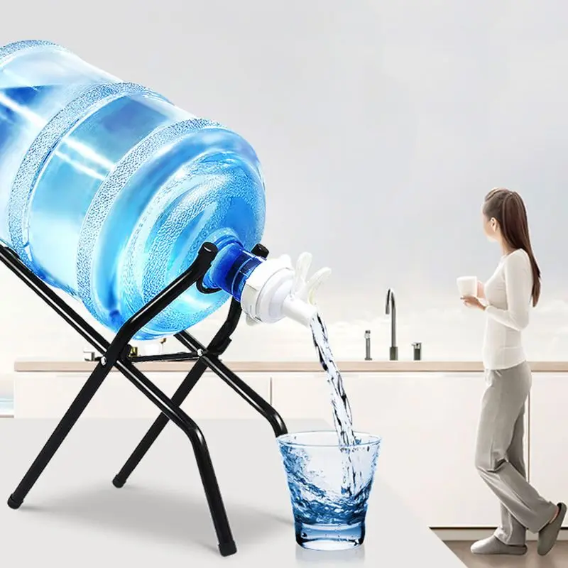 Water Bottle  Jug Dispenser Cooler Stand Rack Holder With 55mm Nozzle Valve Wooden Stick Set