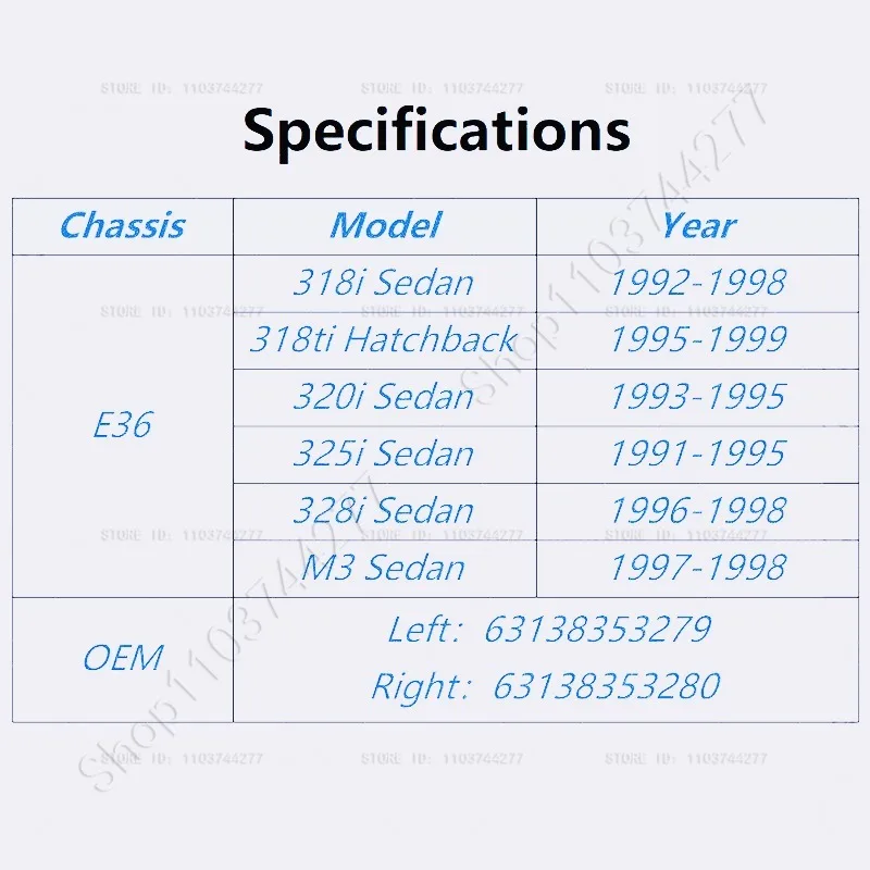Для 1991-1999 E36 BMW 318i 318ti 320i 325i 328i M3 4DOOR автомобильный угловой указатель поворота белый