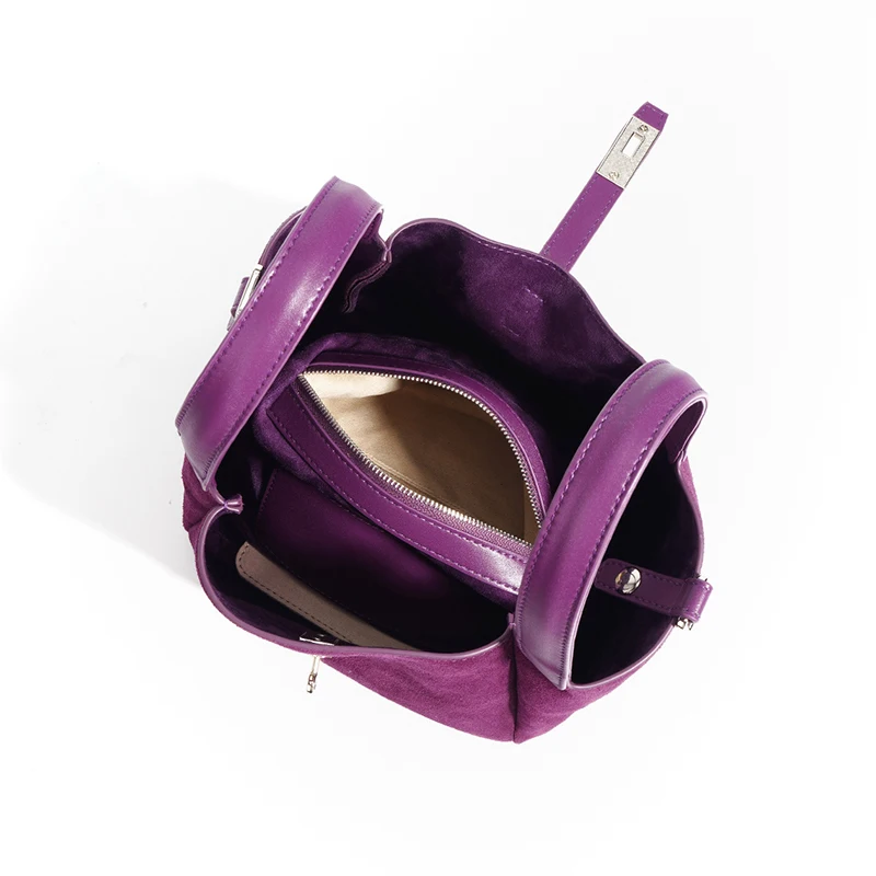 MABULA натуральная кожа замшевая винтажная сумка-корзина Hobos модная однотонная