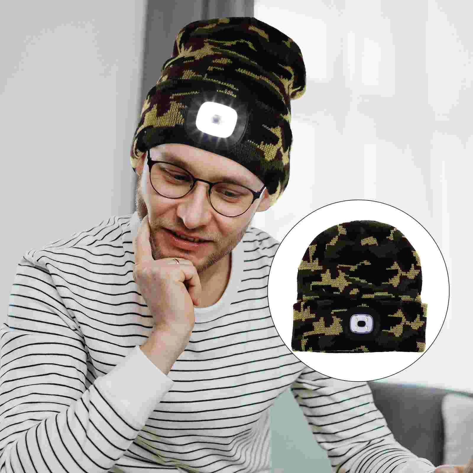 

1Pc Stylish Warm Keeping Hat Creative Glowing Hat Winter Fishing LED Light Hat