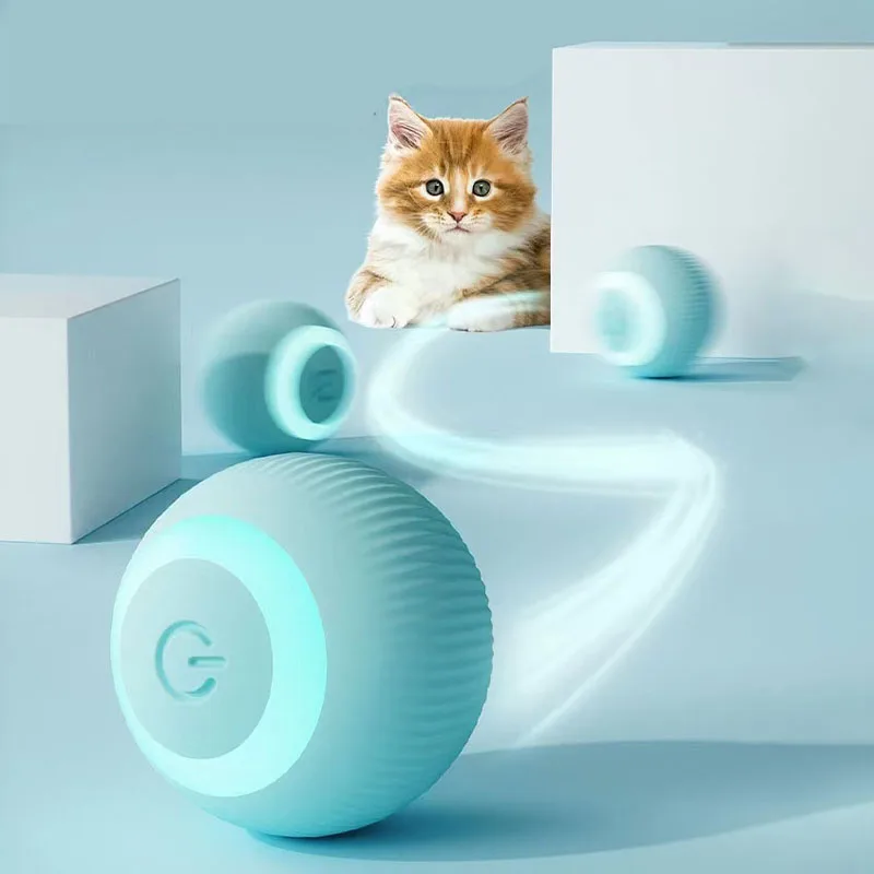 Electric Cat Cheerble Ball Toys Automatic Rolling Smart Cats Toy Interactive for Pets Training Self-moving Kitten Indoor Playing