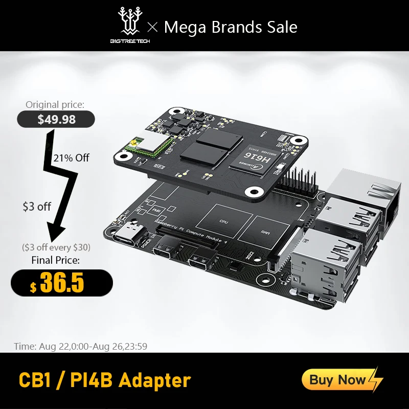Адаптер BIGTREETECH BTT CB1 PI4B плата для 3D-принтера поддержка CM4 добавление Octopus V1.1 SKR MINI E3
