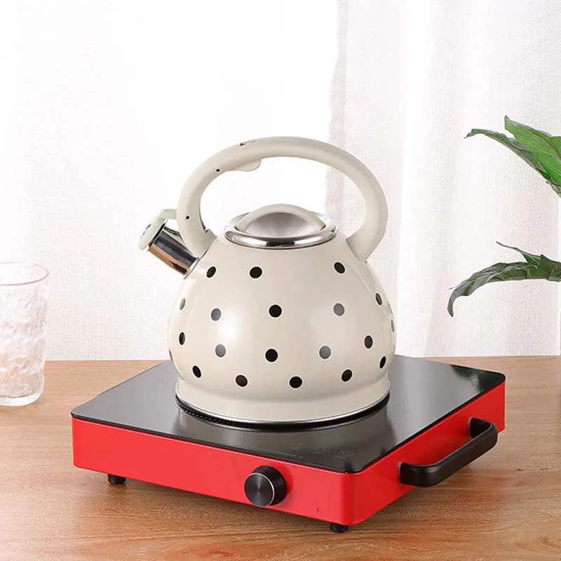 

Уличный чайник для горячей воды, чайник большой емкости из нержавеющей стали 304, утолщенный домашний газовый чайник со свистком, чайник для ...