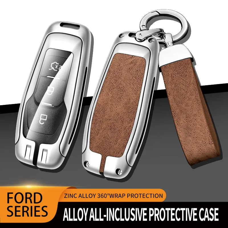 Металлический кожаный автомобильный чехол для Focus 3 4 ST Mondeo 5 MK5 Mustang Φ Explorer Edge Fiesta Kuga