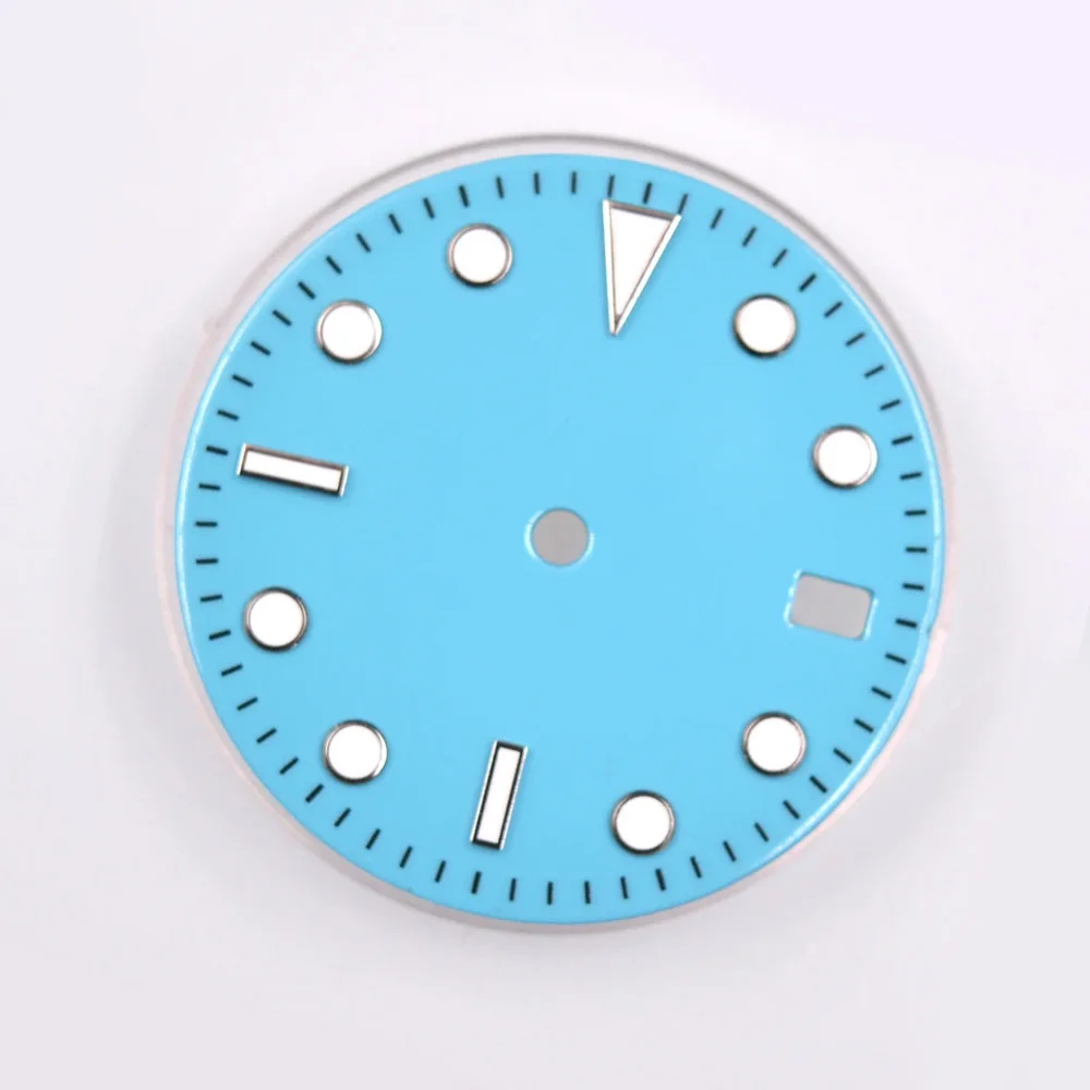 29 мм Светящийся синий циферблат подходит для Seiko NH35 NH35A механизм стерильный