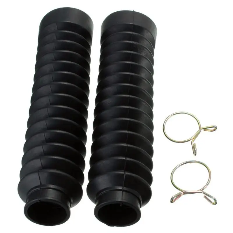 

1 Pair Black Motorcycle Rubber Front Fork Dust Cover Gaiters Gators Boots For CQR 205x42mm Motorcycle Accessories
