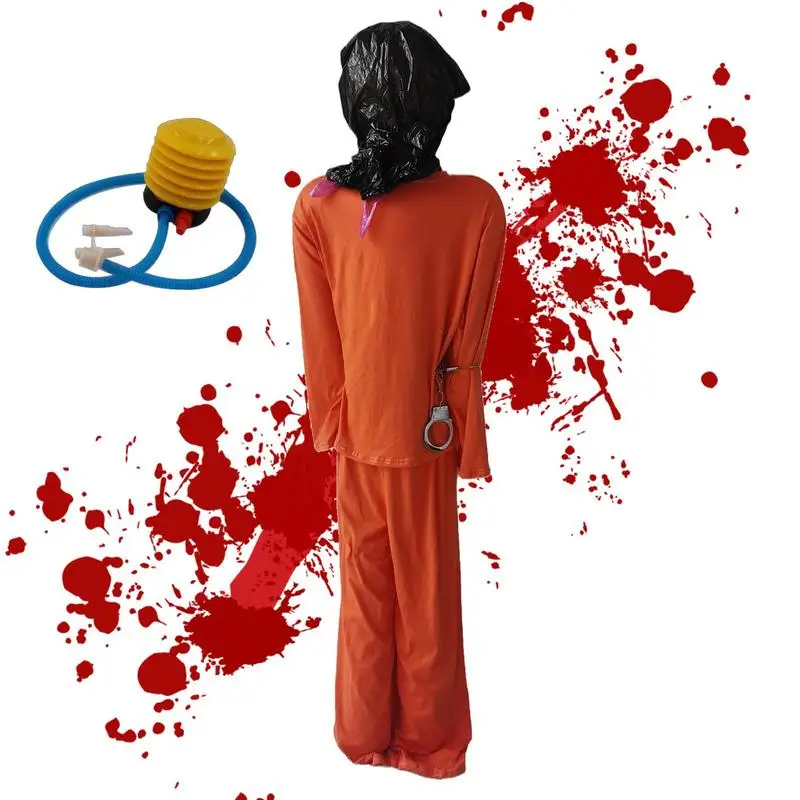 

Halloween Prisoner Decor Halloween Scary Prison Uniform Horror Decoration Accessory For Cosplay Halloween Party Haunted House