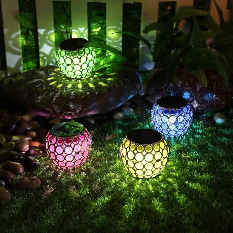 

LED Solar Hanging Lantern Solar Ball Lamp Hollow-out Light Outdoor Waterproof Landscape Lighting for Garden Yard Lawn Decoration