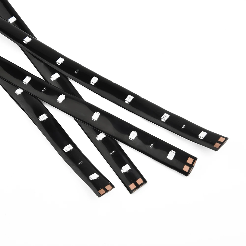 

Exterior LED Light Strip Flexible Green Interior Lamps Universal DC 12V Decor Trunk Waterproof 4pcs Atmosphere Car