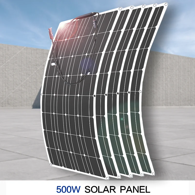 

500W Flexible Solar Panel 100W 5PCS Waterproof 200W 300W 400W 500W 600W 1000W 12V Photovoltaic Solar Panel for Camping China
