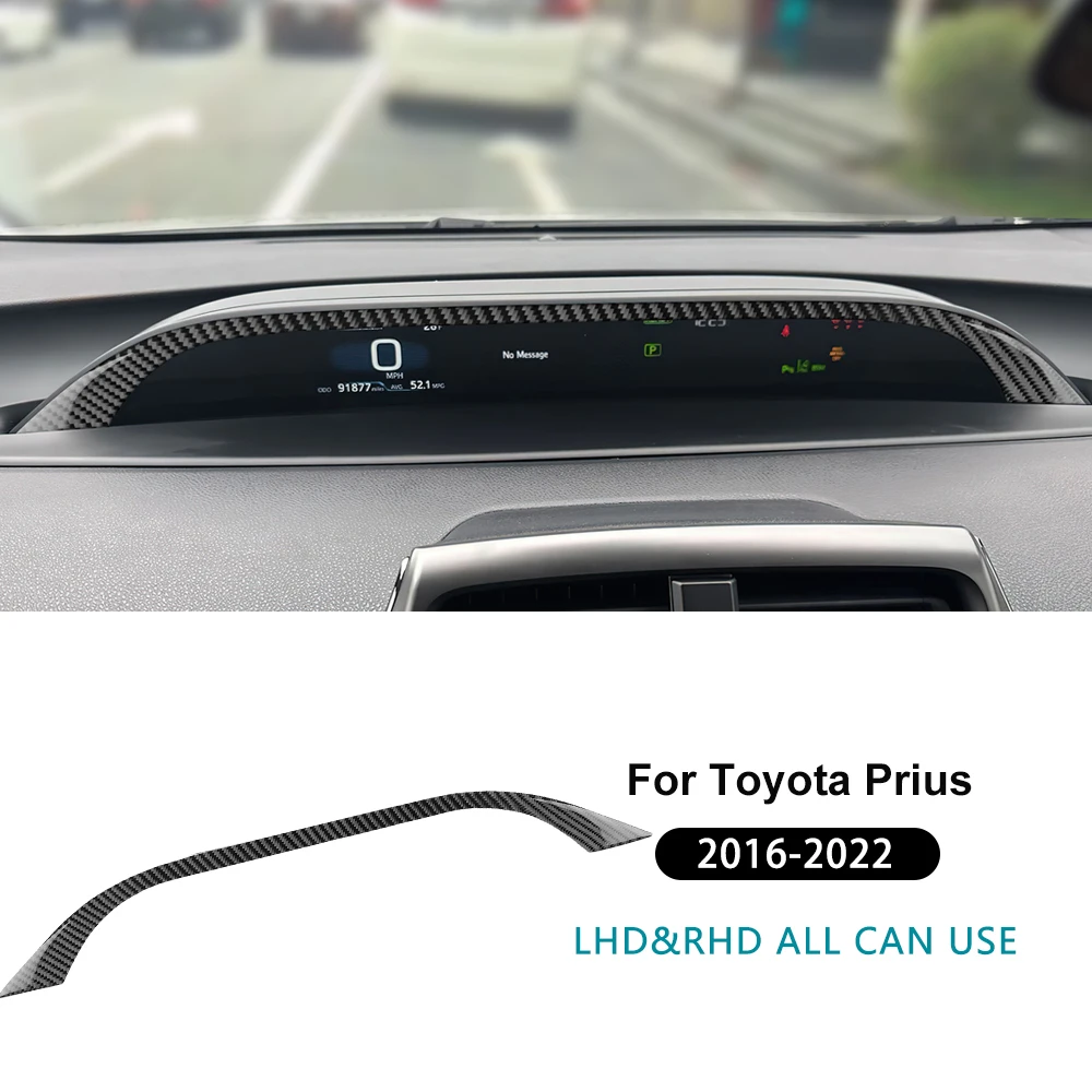 

Настоящее мягкое углеродное волокно для Toyota Prius 2016 2017 2018 2019 2020 2021 2022 LHD RHD, наклейка на приборную панель, аксессуары