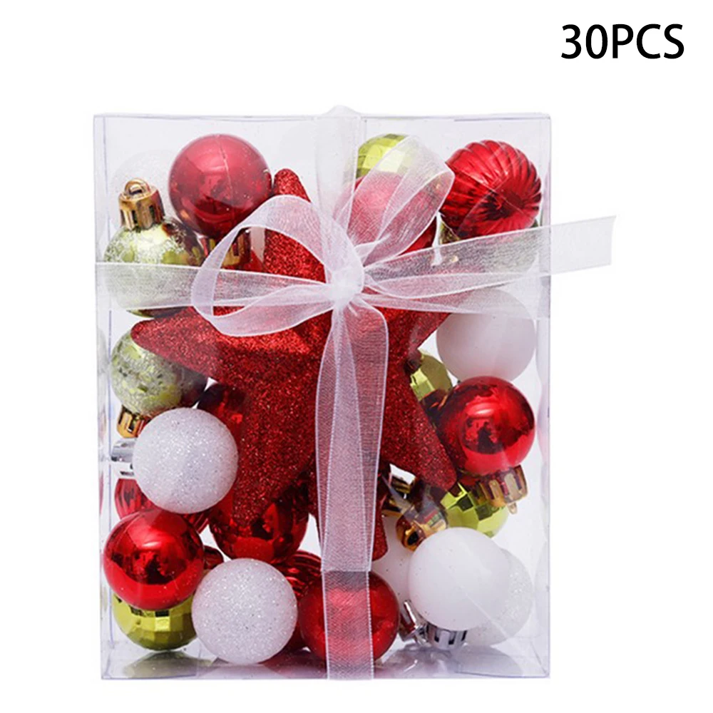 

Ornament Christmas decoration ball Party Decor PVC Set Supplies Tree Ball Bauble Universal Xmas 30Pcs 30mm Home