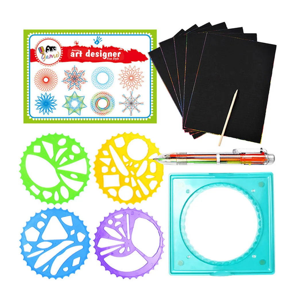 

Stencil Toy Art Spiral Stationery Curve Drawing Spirograph Geometric Ruler Education