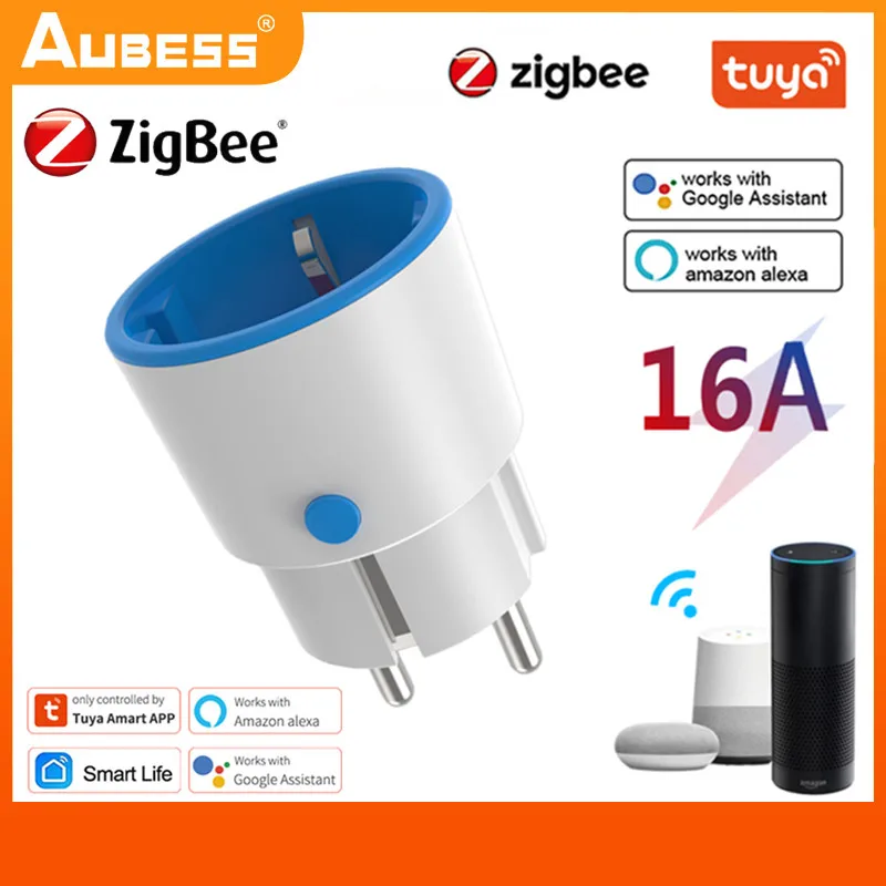 

Tuya ZigBee 3.0 Smart Power Plug 16A Wireless App Voice Remote Control Socket Energy Monitor Outlet Works With Alexa Google Home