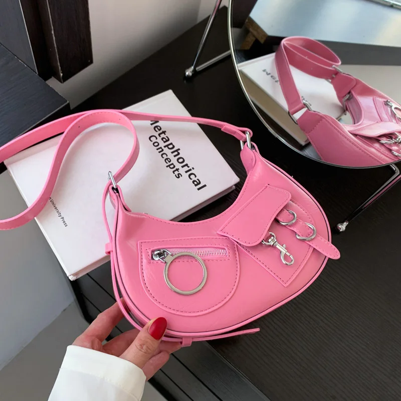 

Luxury Designer Shoulder Bags for Women Half Moon Underarm Bag Quality Leather Crossbody Bags Fashion Female Handbags and Purses