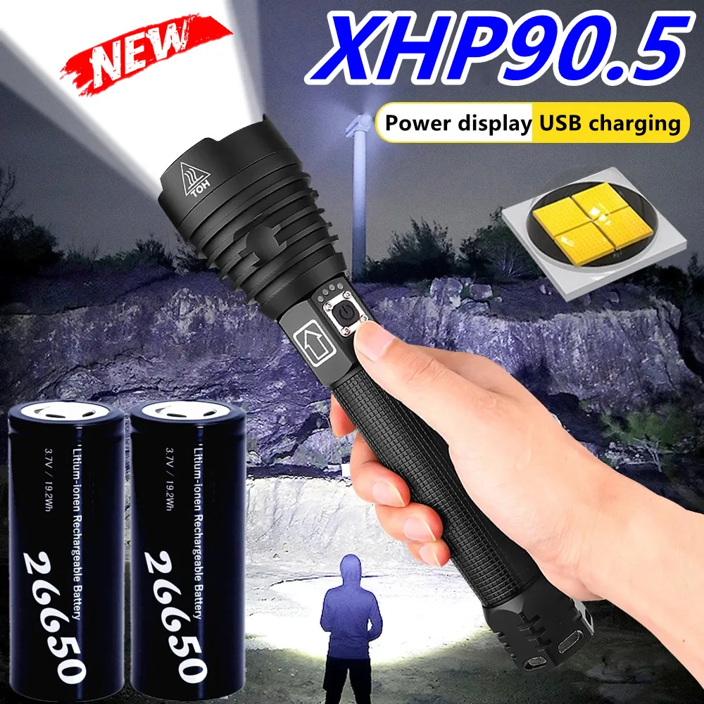 

700000lm xhp90.5 most powerful led flashlight xhp70 usb rechargeable torch xhp50 hand lamp 26650 18650 flash light hunting