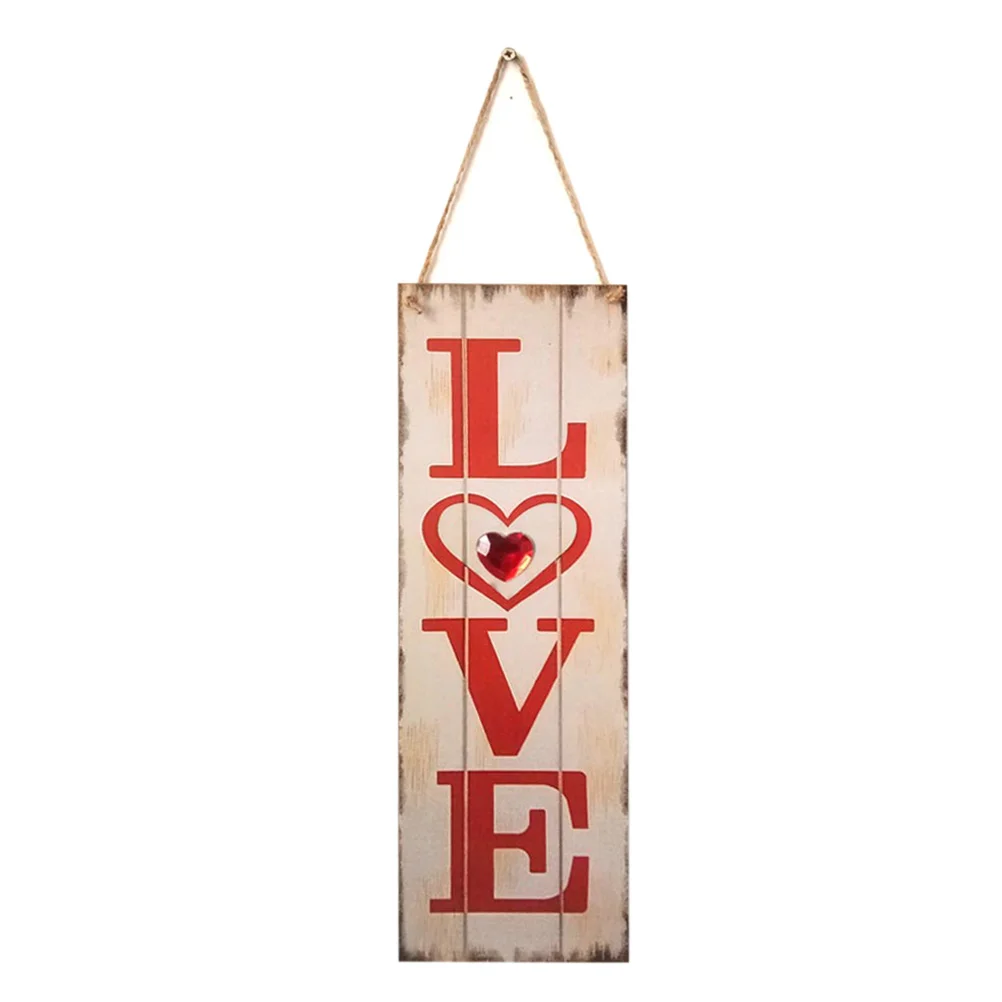 

Hanging Wooden Board Sign Wall Wedding Valentine S Day Wood Love Plaque Door Hanger Signs Drop Background Window Decal Ornaments
