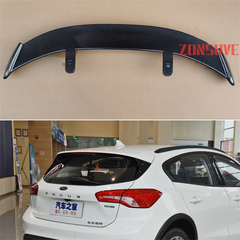 

Используйте для Ford Focus активный Спойлер ABS пластик углеродное волокно вид хэтчбека Кровля крыши заднего крыла корпуса комплект аксессуаров