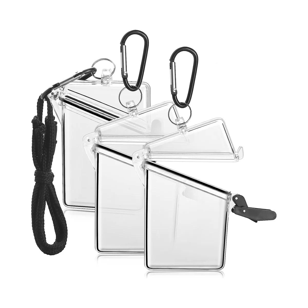 

Waterproof Id Card Badge Holder Case with Lanyard,Clear Waterproof Card Holder Lanyards for Id Badges and Keys
