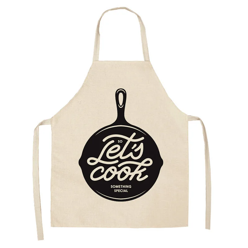 Geometric Letters Linen Apron Aprons for Women Baking Accessories Kitchen Cafe Men apron men |