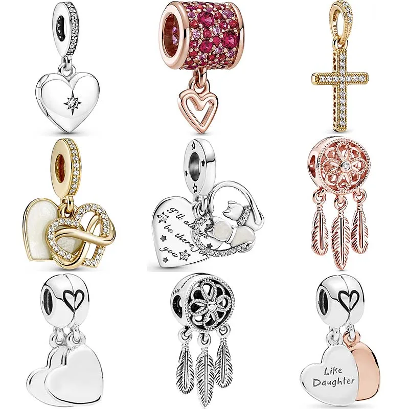 

Подвеска из серебра 925 пробы с блестящими открытыми сердечками