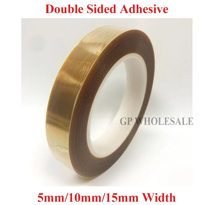 

Promotion 3pcs/lot 5mm/10mm/15mm Brown Double Faced Towers Glue High Temperature Polyimide Double-sided Adhesive Tape