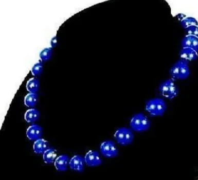 

women hot sale Fashion high quality 12mm Egyptian Lapis Lazuli Necklace 18"
