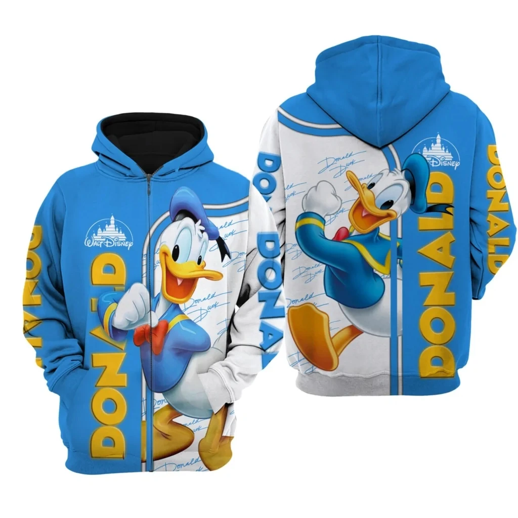 Disney-capuz z всей поверхностью 3d Pato Donald капиз Espesso модный повседневный вариант