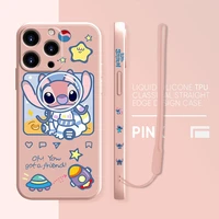 cute stitch cartoon case for apple iphone 13 12 mini 11 pro max xr xs x liquid silica gel phone capas 8 7 7s plus 6 6s bags