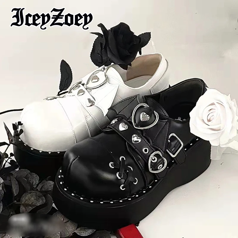 

IceyZoey New Arrivals Women Pumps Rivets High Platform Buckle Shoes Woman 2023 Club Party Gothic Punk Shoes Ladies Footwear