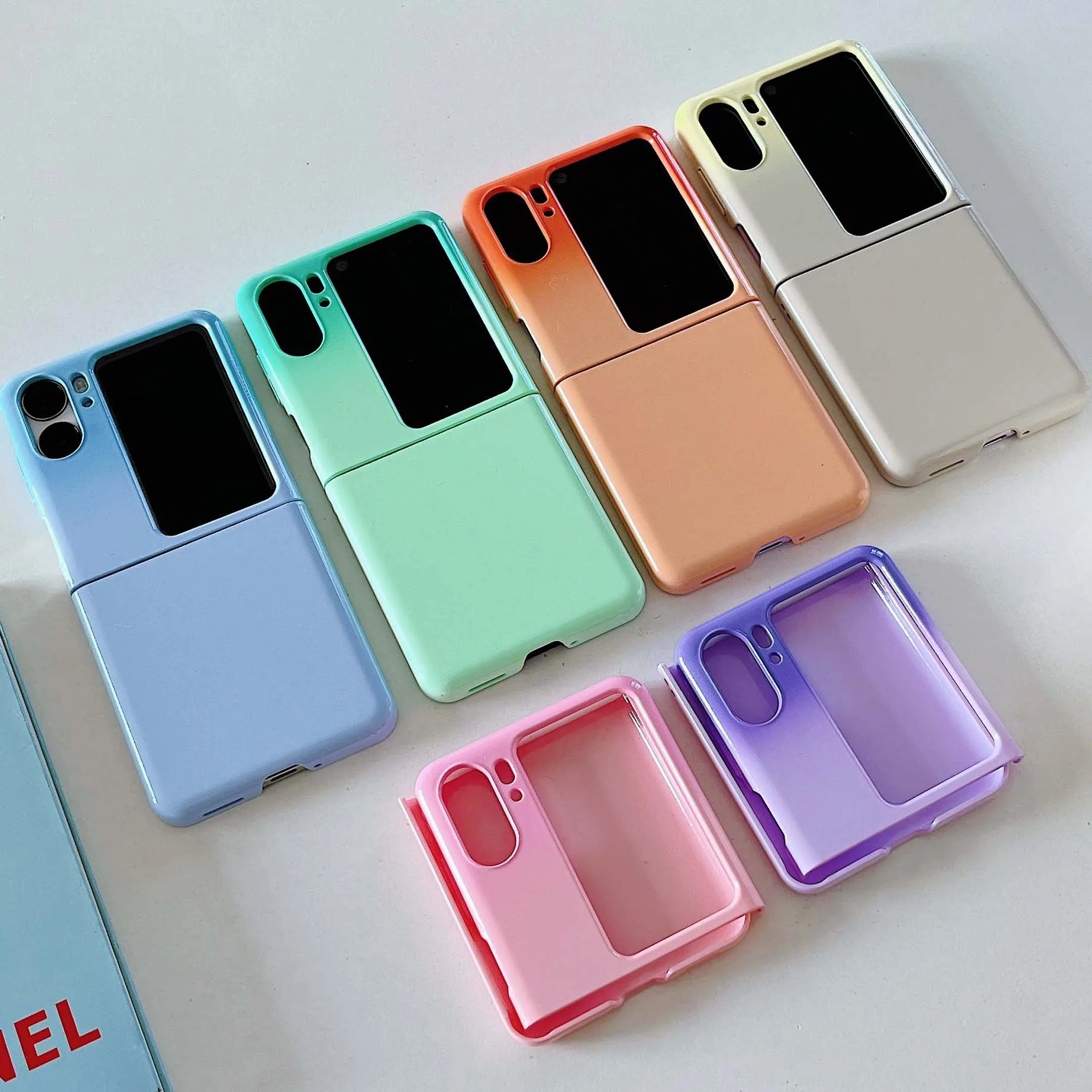 Твердая Противоударная задняя крышка Ins PC для oppo find n2 n3 flip градиентный телефонный