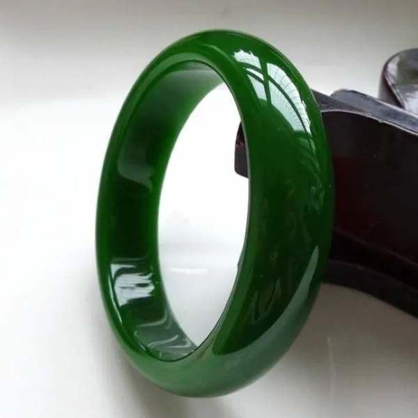 Genuine Natural Green Jade Bangle Jasper Bracelet Fashion Charm Jewellery  Accessories Hand-Carved Amulet Gifts for Women Men