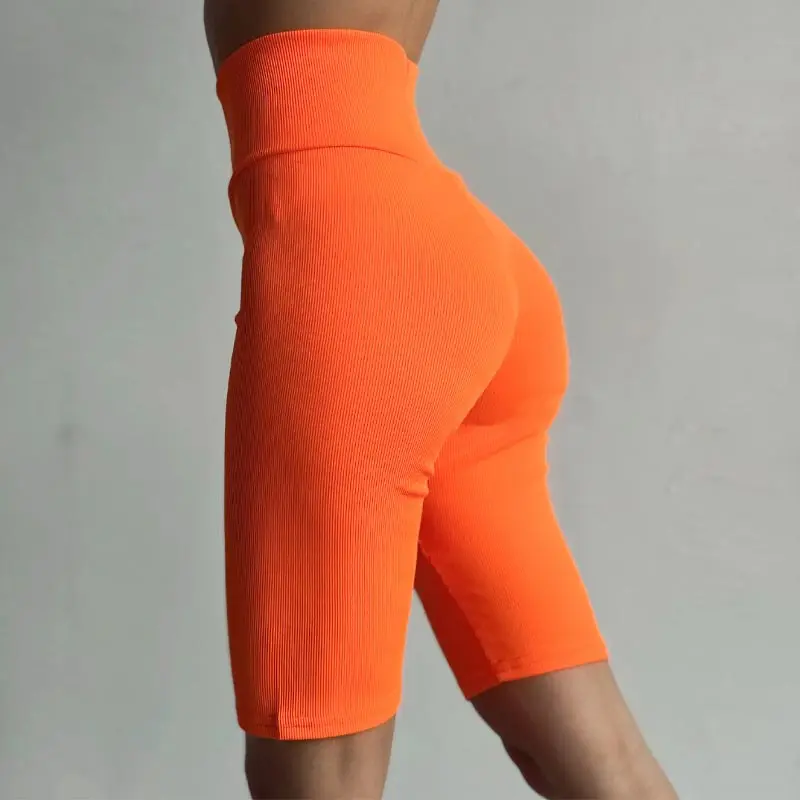 Sexy Striped Women Leggings Workout Fitness Push-Ups Yoga Shorts High Waist Seamless Hip Lift Knit Sports Women Pants