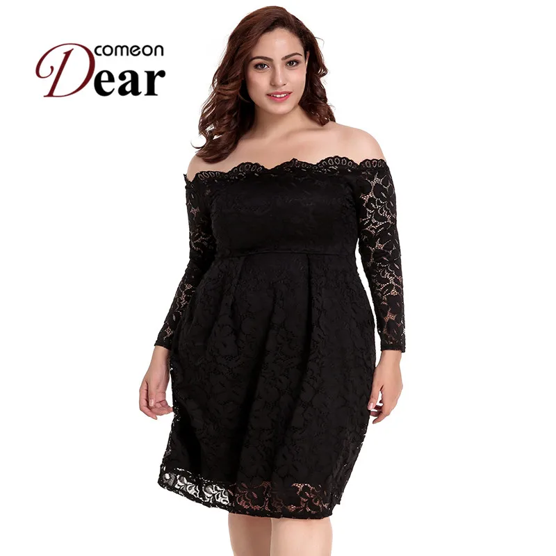 Comeondear женские платья большого размера разноцветные с длинным рукавом открытыми