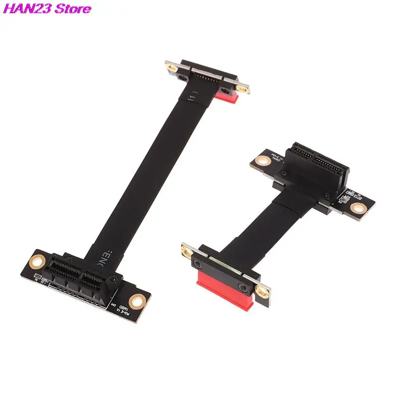 

PCIE X1 Riser Cable Dual 90 Degree Right Angle PCIe 3.0 x1 to x1 Extension Cable 8Gbps PCI Express 1x Riser Card Ribbon Extender