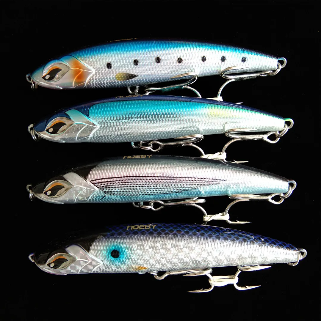 

Noeby 4pcs 15cm 62g Fishing Lure Pencil hard bait Artificial Stickbait Rolling Sinking Lure Jerkbait For Pike Bass Fishing