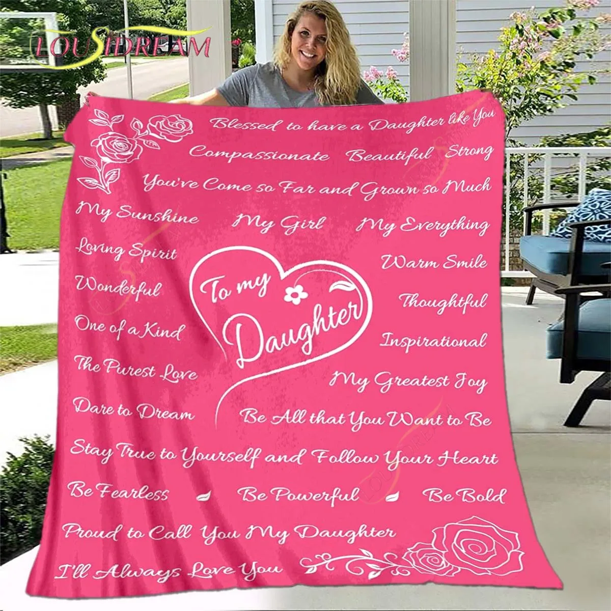 

Gifts for Daughter from Dad and Mom for Mothers Day, Christmas, Birthday Super Soft Fleece Throw Blanket for Living Room Bedroom