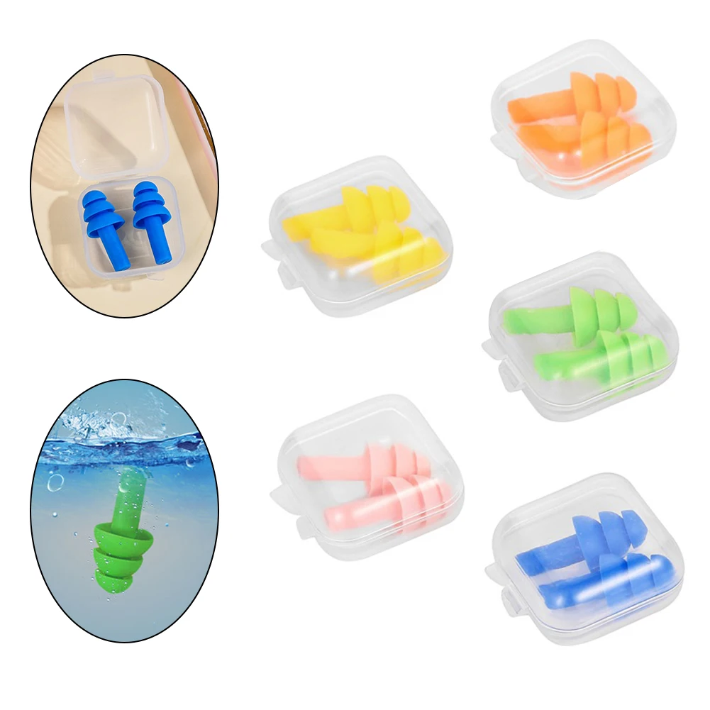

1pair Swimming Earplugs Waterproof Spiral Silicone Ear Plugs Soft Sound Insulation Anti-noise Ear Water Sport Swim Dive Supplies